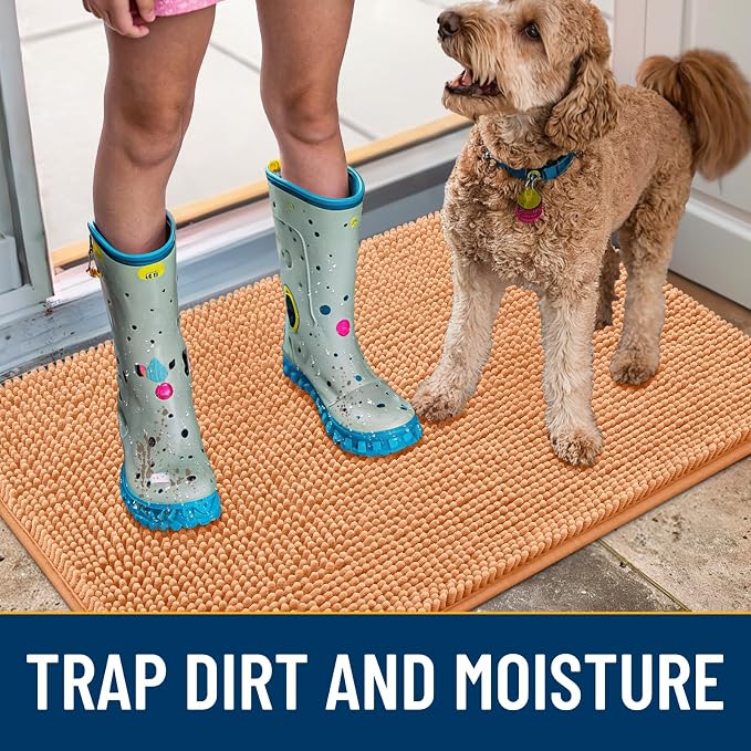 Smiry Dog Door Mat for Muddy Paws 71x46, Absorbent Dirt Trapper, Non-Slip - Image 3