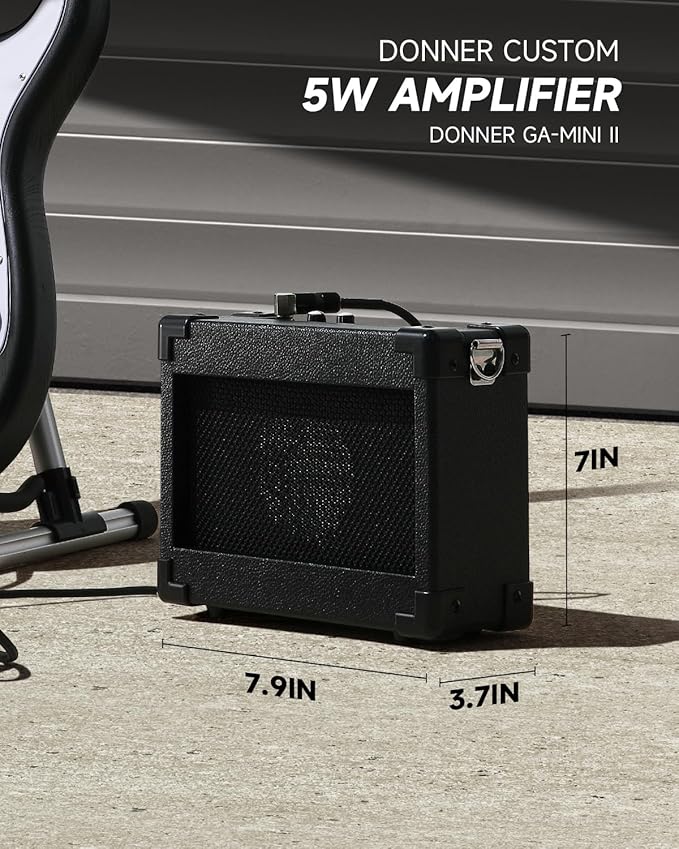 DONNER DST-80 Electric Guitar 39” Beginner Electric Guitar Kit with Amp, Classic SSS Pickup Complete with Gig Bag, Tuner, Capo, Strap, Picks, and Free Online Lessons