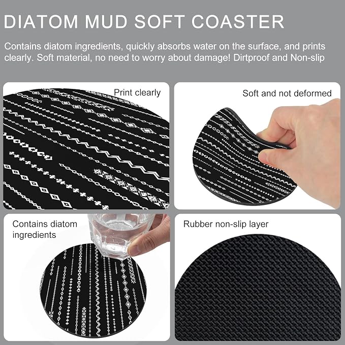 Contemporary Geometric Coasters Set of 2 Absorbent Coasters - Image 5