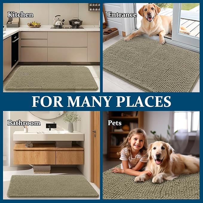 OLANLY Dog Door Mat for Muddy Paws 70x32, Absorbs Moisture and Dirt, Absorbent - Image 8