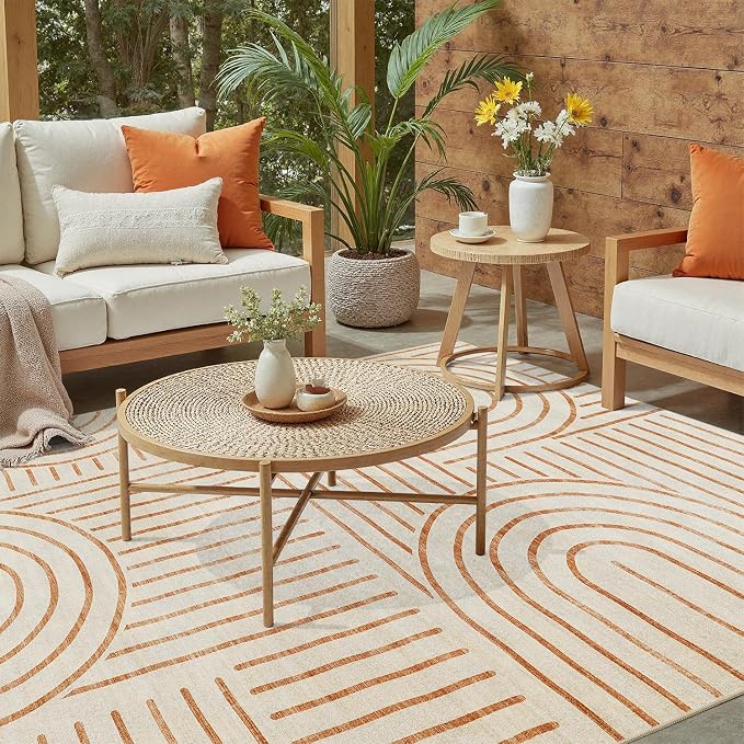 DCX Abstract Machine Washable 5x7 Rug, Soft Low Pile Non Slip Carpet, Kid & Pet - Image 2