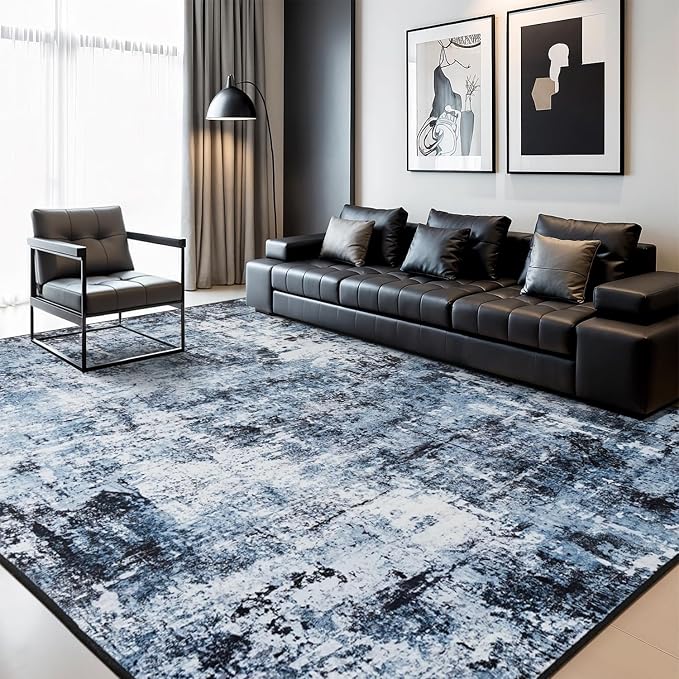 Rugflix 7x9 Area Rugs for Living Room, Washable Large Rug Stain-Resistant Low - Image 9