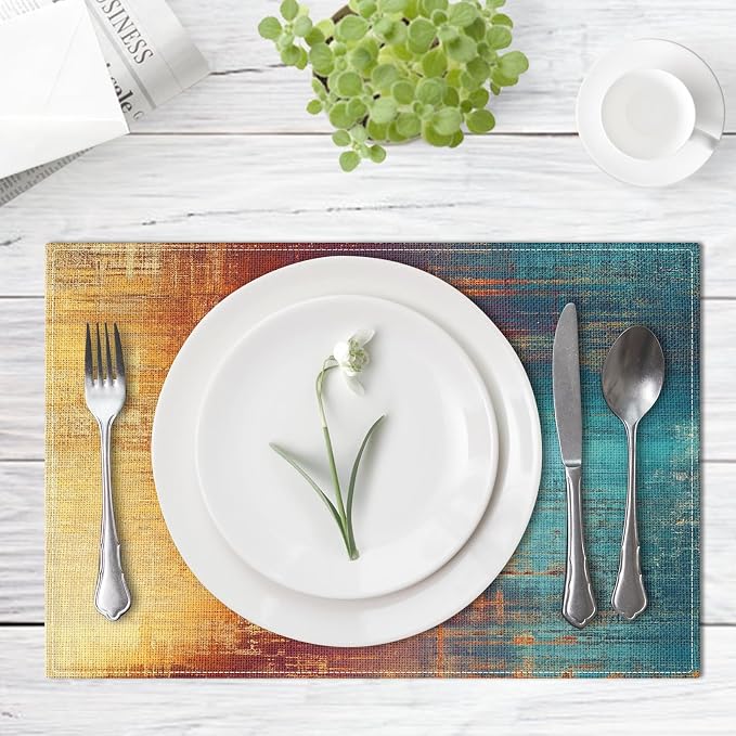 Emvency Farmhouse Placemats Set of 4, 12x18 Inch - Image 4