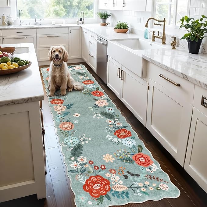 3x8 Runner Rug, Washable Kitchen Rugs by Homcomoda