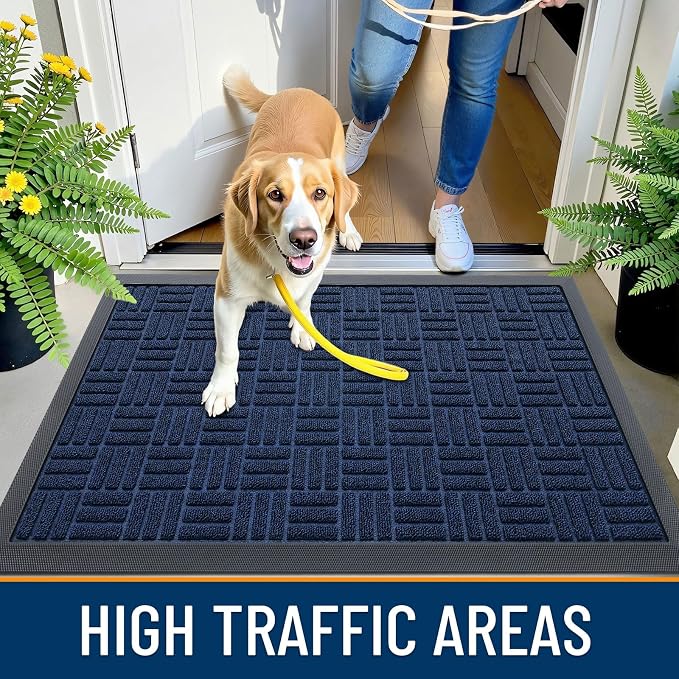 OLANLY Front Door Mat Outside Entrance 47x17, Heavy Duty Sturdy Natural Rubber - Image 6