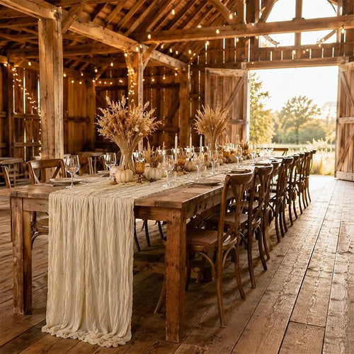 10 Pack Beige Table Runner 10FT Gauze Cheesecloth Table Runner | 21x120 Inch - Image 2