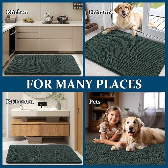OLANLY Dog Door Mat for Muddy Paws 50x30, Absorbs Moisture and Dirt, Absorbent - Image 8