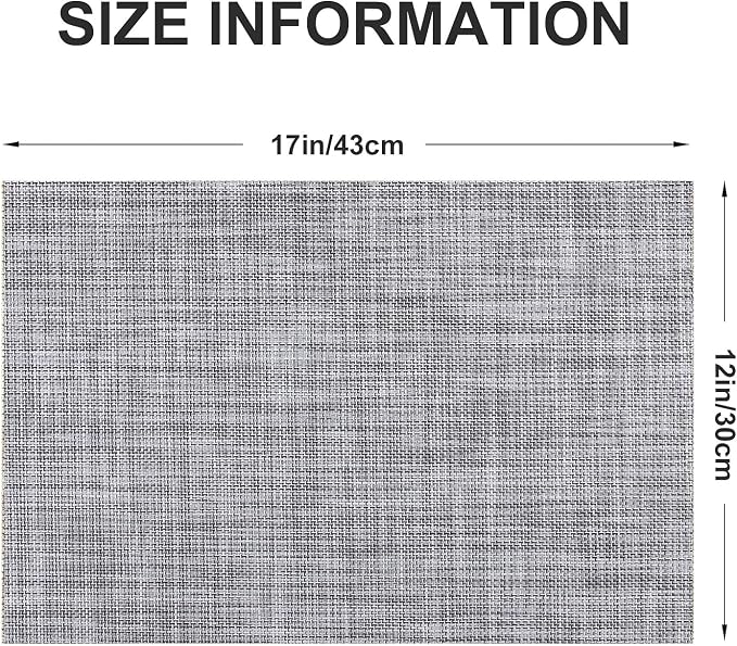 Vinyl Placemats Set of 6, PVC Woven Washable Non-Slip Table Mats, Heat - Image 4