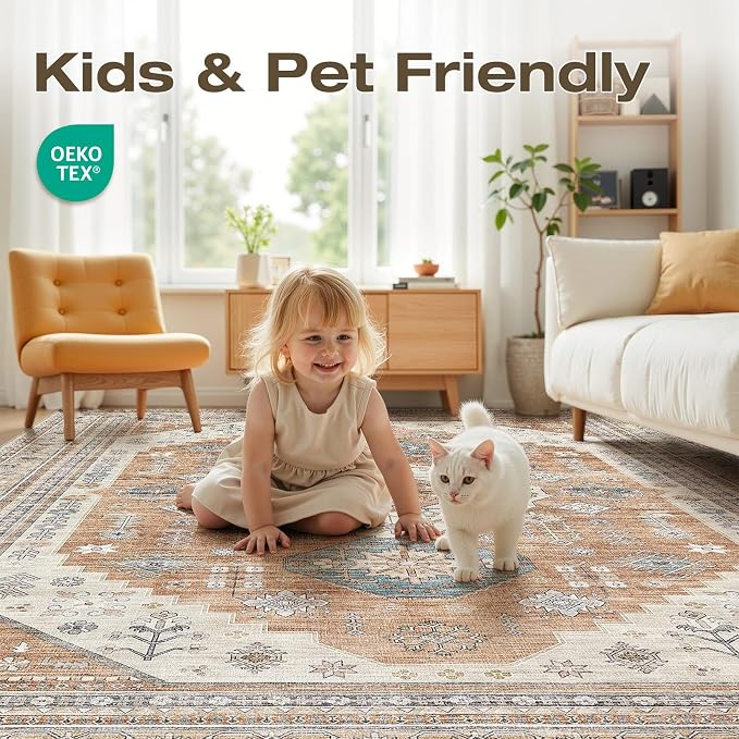 10x14 Washable Area Rug, Large Rugs - Image 5