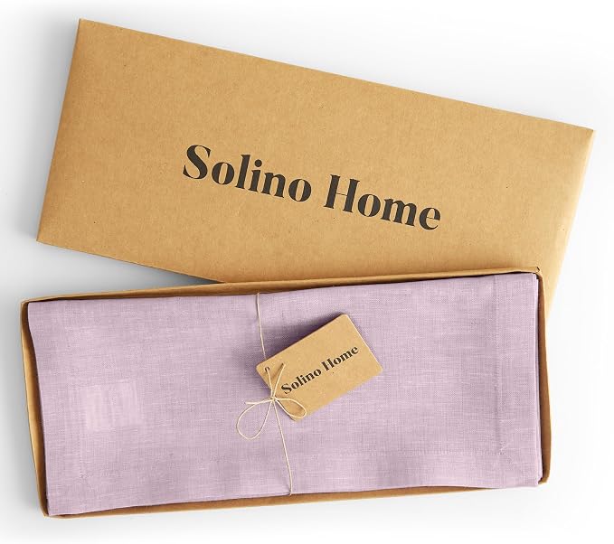 Solino Home 100% Pure Linen Table Runner Lavender Woven, Athena 14 x 60 in | - Image 6