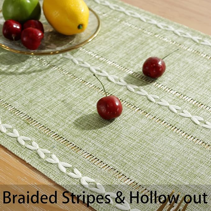 Rustic Boho Table Runner, Linen Table Runner, Farmhouse Table Runners 72 Inches - Image 7