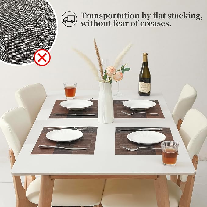 Leetaltree Brown with Black Striped Placemats Set of 12 - Image 6