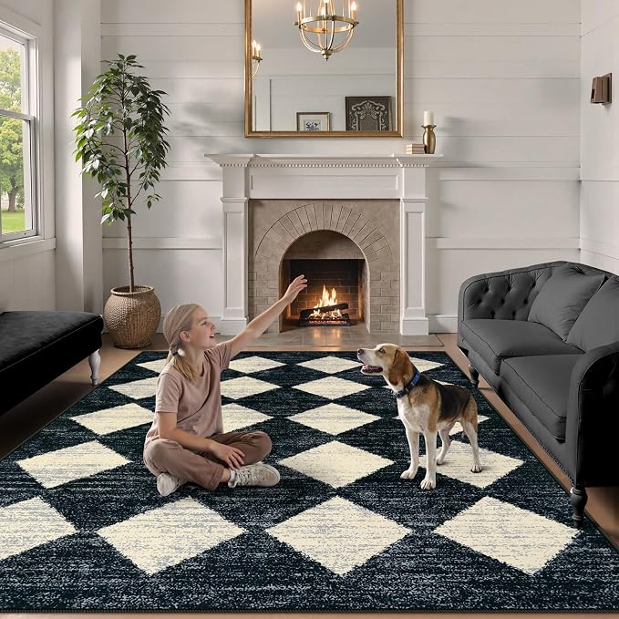 Lahome Machine Washable Area Rug 6x9, Soft Large Bedroom Rug Non Slip Living - Image 4