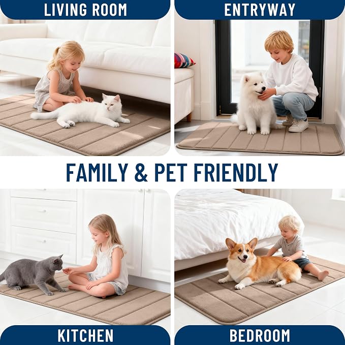 OLANLY Memory Foam Bath Mat 30x20, Super Soft Absorbent Bathroom Rugs, Quick Dry - Image 9