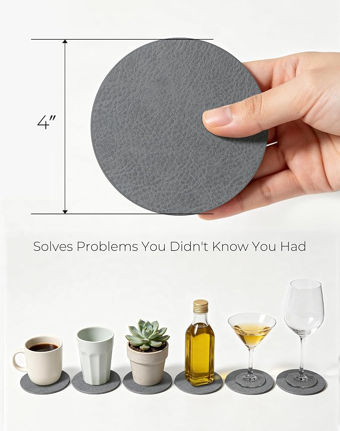 Leetaltree Reversible Leather Coasters Set of 12 - Image 7