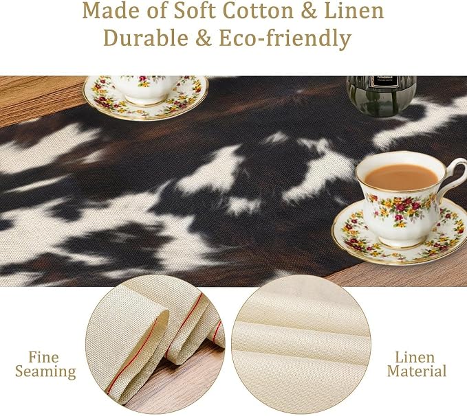 Cow Print Table Runner, 13x90 Inch - Image 5