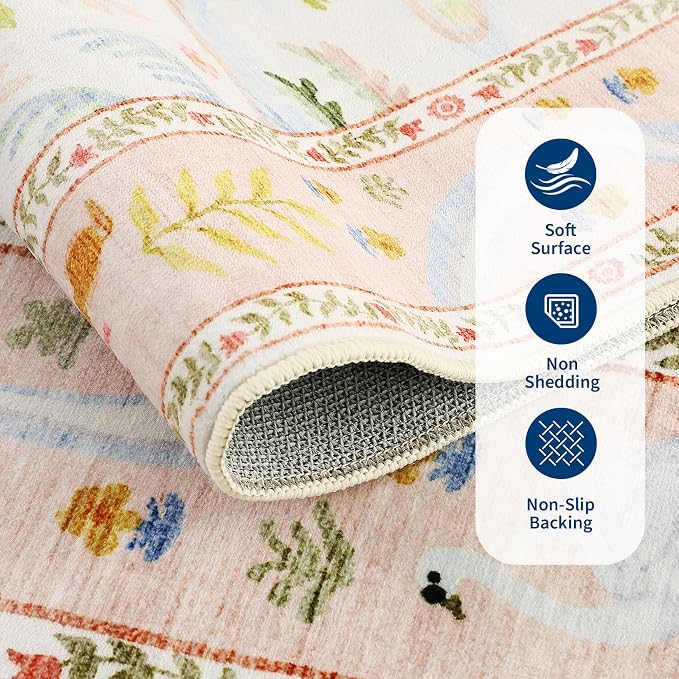 2x6 Hallway Runner Rug Non Slip Forest Nursery Runners Washable Stain Resistant - Image 6