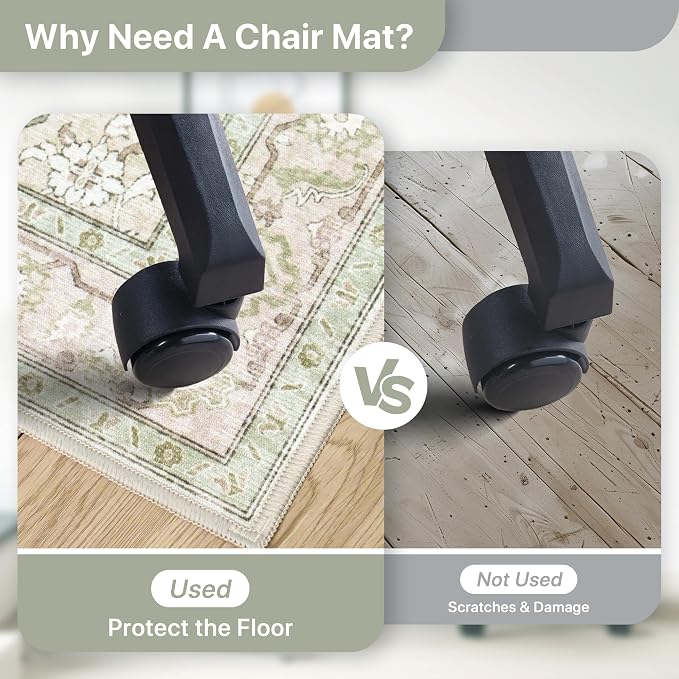 36"x48" Office Chair Mat for Hardwood Tile Floor, Under Desk Carpet Protector - Image 4