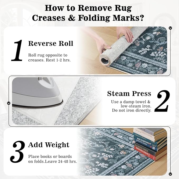 DCX Navy Blue 8x10 Area Rug, Machine Washable Non Slip Stain Resistant Soft - Image 9