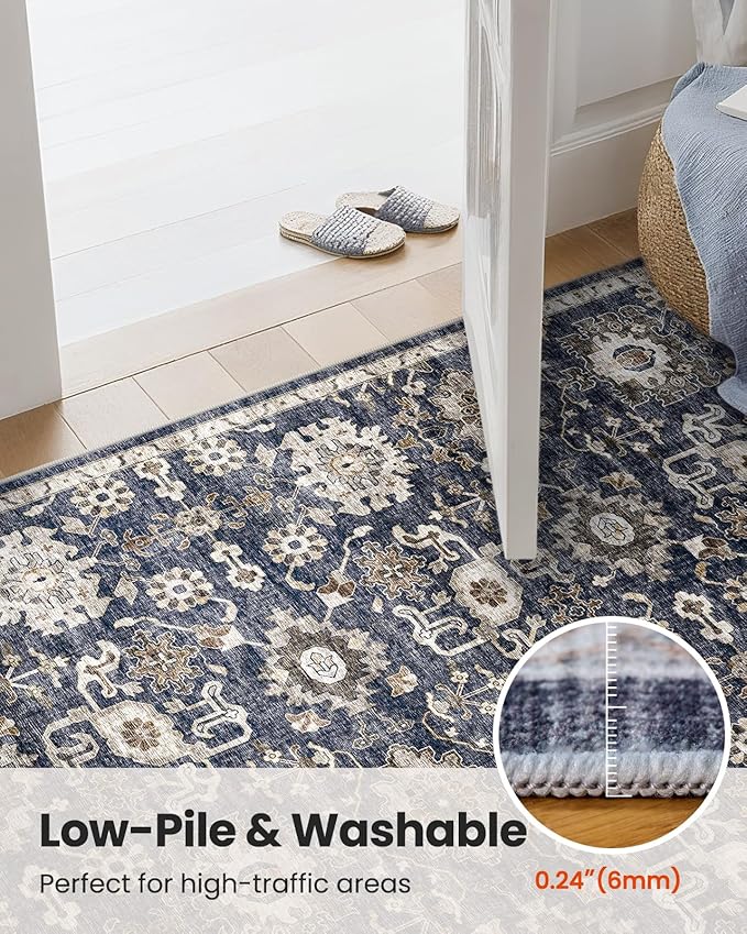 AMADA HOMEFURNISHING 2x3 Washable Area Rug, Low-Profile Entryway Rug - Image 9