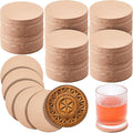 Bulyoou 50 Pcs Round Vegetable Tan Leather Coaster 3-1/4" Circular Tooling | by Bulyoou