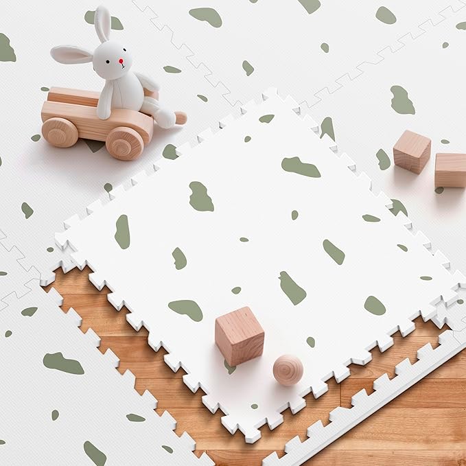 Baby Foam Play Mat-72”x 48” Baby Playmat,6-Piece Interlocking Foam Floor Tiles,Puzzle Mat for Infants and Toddlers,Waterproof Crawling Mat,Non Toxic Play Mat for Baby Tummy Time Mat(Spot)