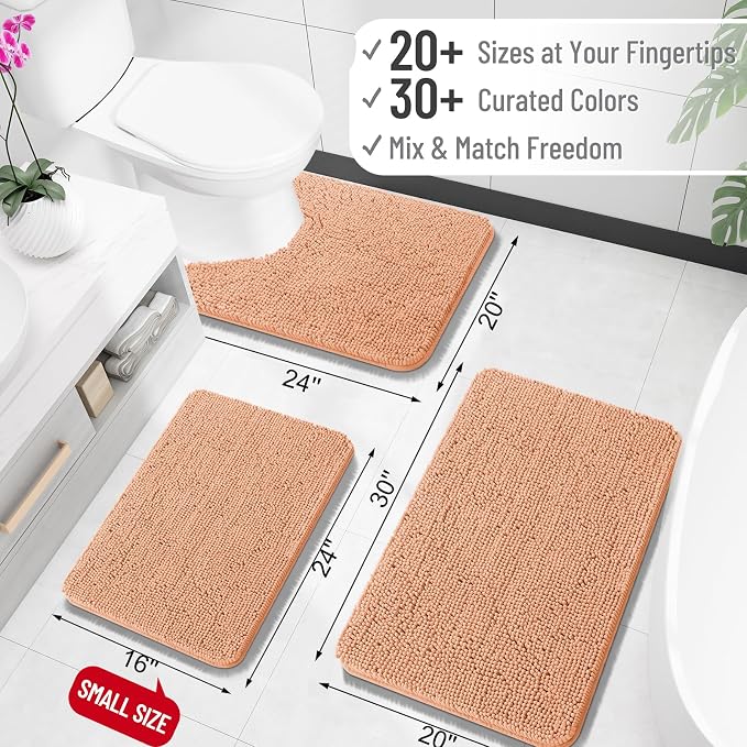 OLANLY Large Bathroom Rugs 47x32, Extra Soft Absorbent Chenille Bath Rugs - Image 2