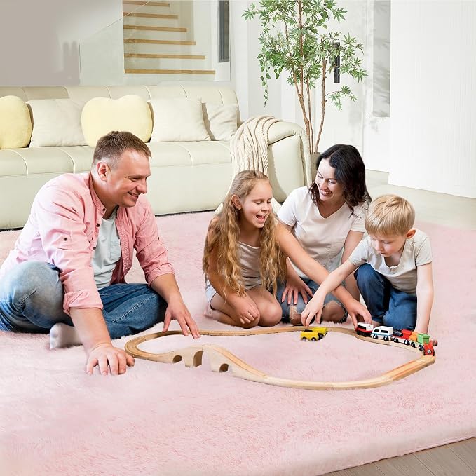 Ultra Soft Rug for Living Room, 9X12 Fluffy Shag Area Rug for Bedroom, Modern - Image 8