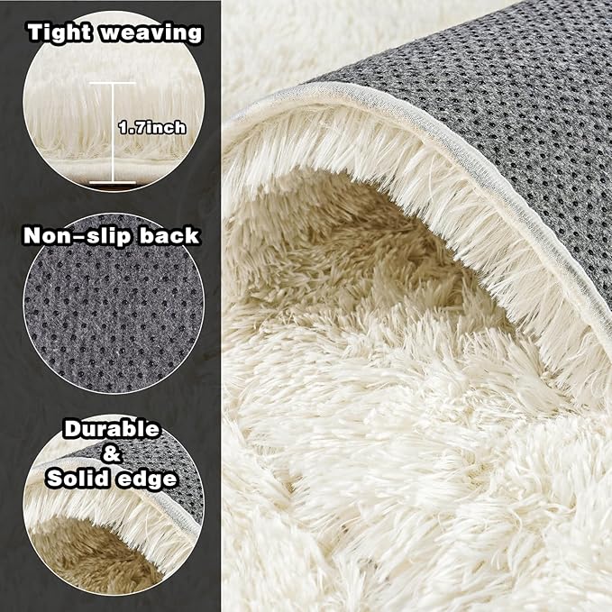 5x7ft Fluffy Fuzzy Area Rug for Living Room Bedroom, Ultra Soft Rugs for Living - Image 5
