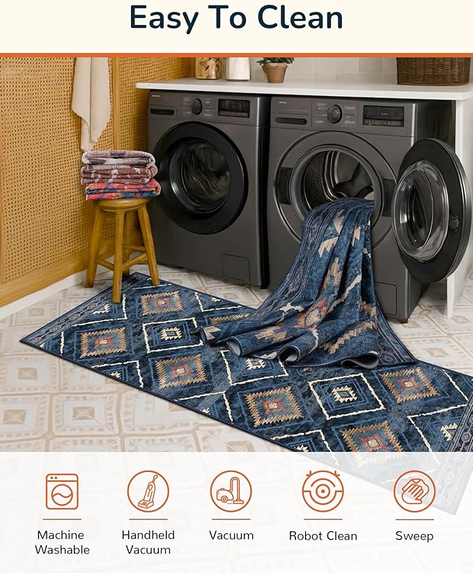 BESTSWEETIE Area Rug 6x9 Rug Machine Washable Non-Slip Low Pile Print Pattern - Image 3