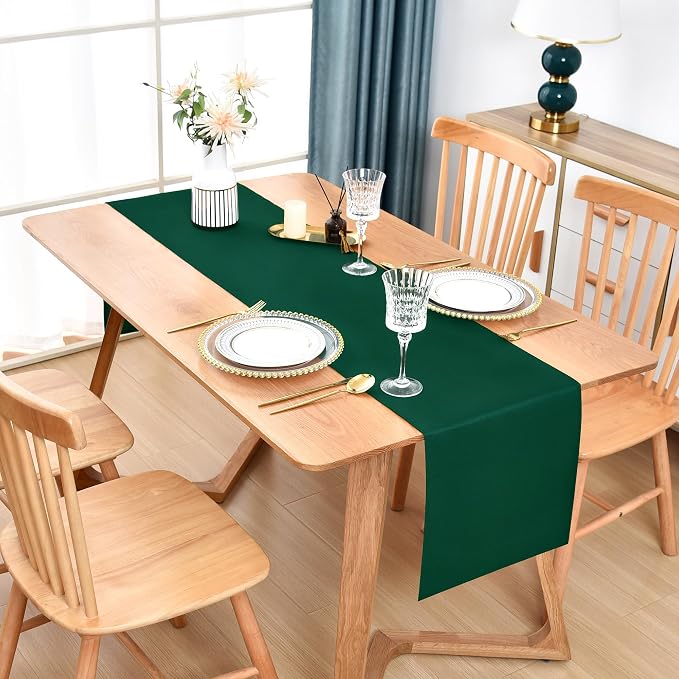 Farmhouse Green Table Runner Dining Table Runners 90 Inches Long Coffee Table - Image 2