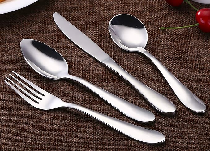 VANRA 4-Piece Children Spoons Stainless Steel Kids Dinner Spoons Child Silver - Image 7