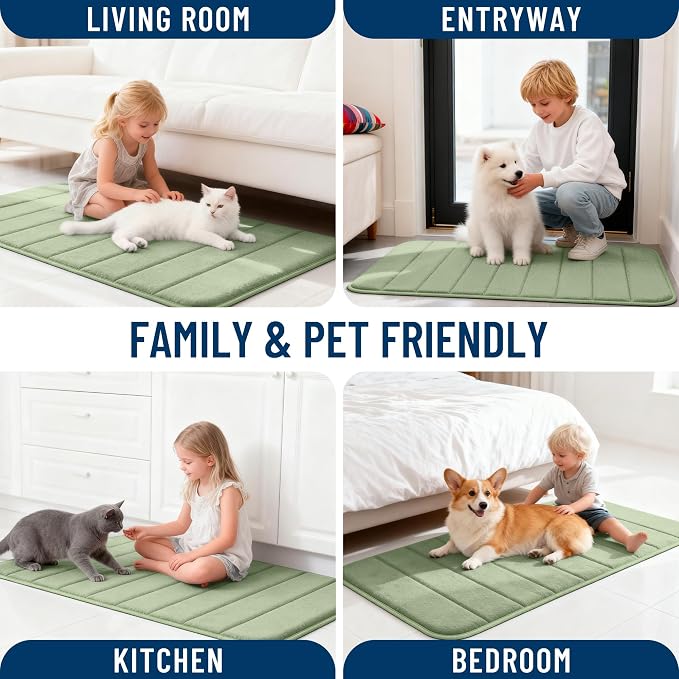 OLANLY Memory Foam Bath Mat 44x24, Super Soft Absorbent Bathroom Rugs, Quick Dry - Image 9