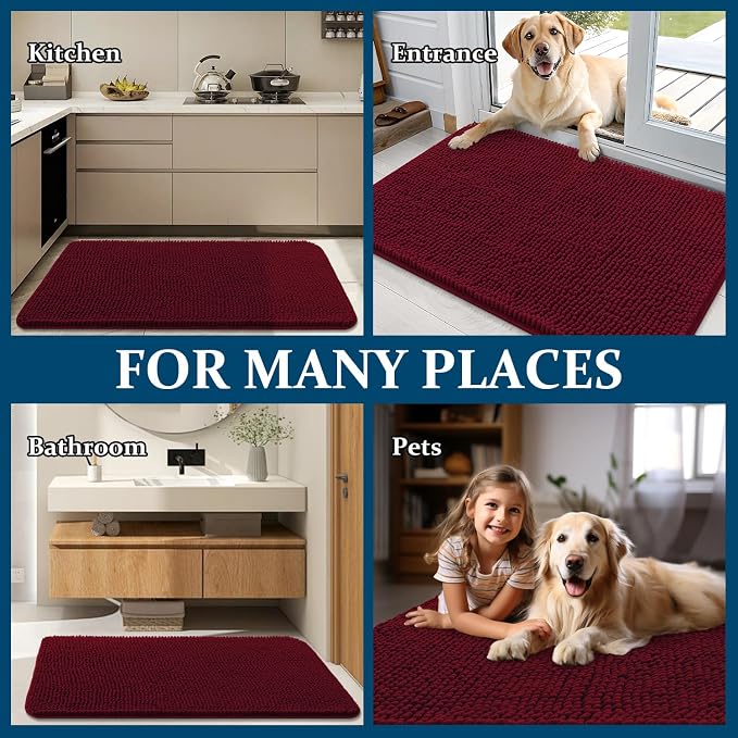 OLANLY Dog Door Mat for Muddy Paws 48x30, Absorbs Moisture and Dirt, Absorbent - Image 8