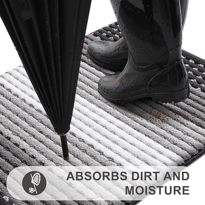 Kitinjoy Indoor Outdoor Door Mat, 71x24 Non-Slip Absorbent Dirt Trapper - Image 2