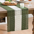 Artoid Mode Army Green Farmhouse Woven Table Runner 12x108 Inch | Seasonal by ArtoidMode