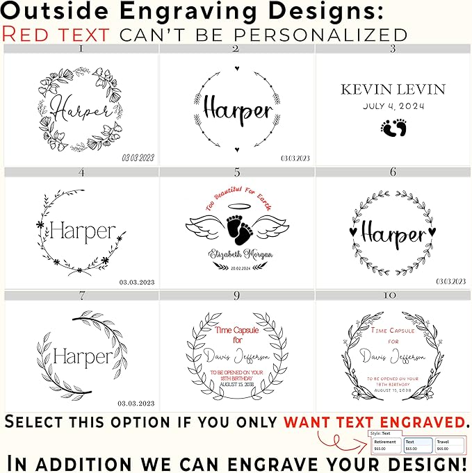 Custom Baby Memory Box for Kids- 1st Birthday Keepsake Gifts for Babies, Engraved First Birthday Memory Time Capsule Box with Hinged Lid, Unique Shower Baby Gift, Memento Chest Memorabilia, 8x6x4 in