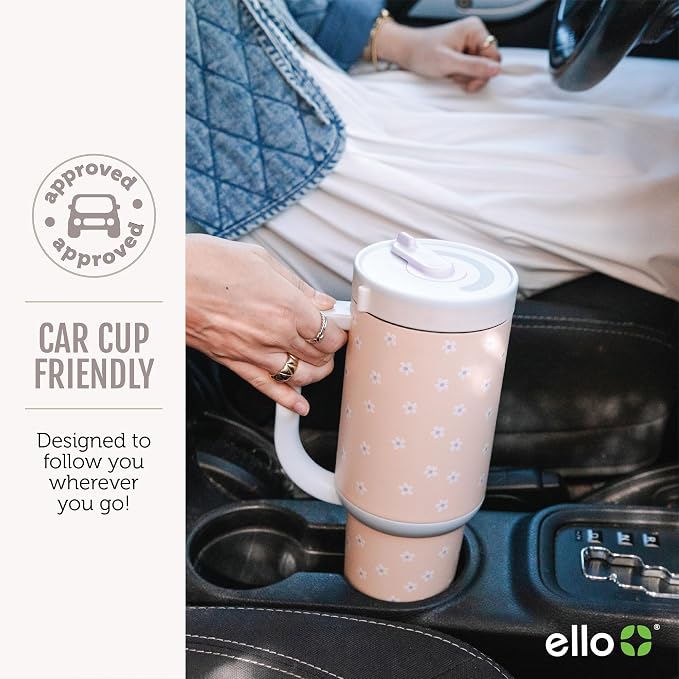 Ello Oasis 40oz Tumbler with Handle & Retracting Straw | Reusable Insulated - Image 6