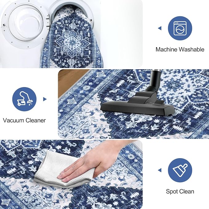 Yamaziot Washable Runner Rug, 2x6 Non-Slip Boho Vintage Hallway Rug Runner - Image 5