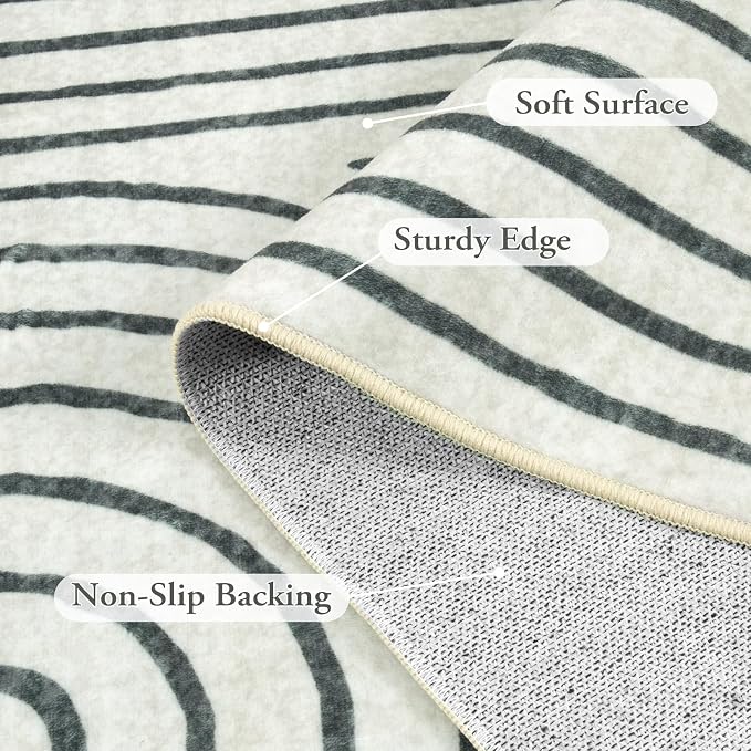 Lahome Abstract 8x10 Area Rugs for Living Room Bedroom, SoftWashable Rugs 8x10 - Image 6