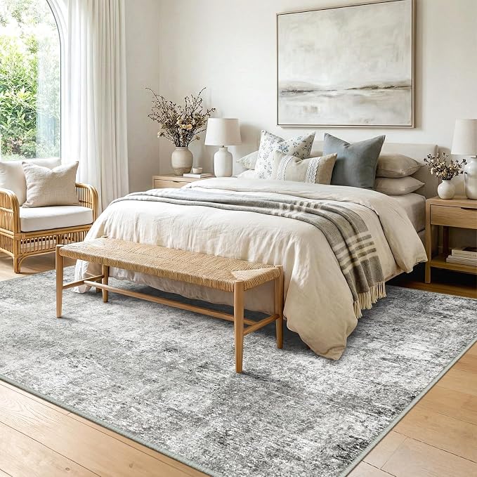 RELEANY Washable Area Rugs 7'x9' Non-Slip Modern Abstract Soft - Image 2