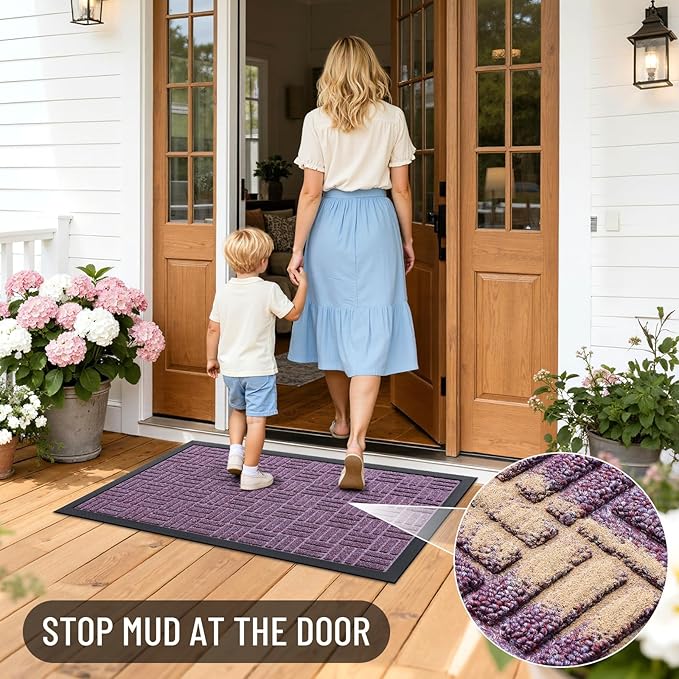 OLANLY Front Door Mat Outside Entrance 47x23, Heavy Duty Sturdy Natural Rubber - Image 6