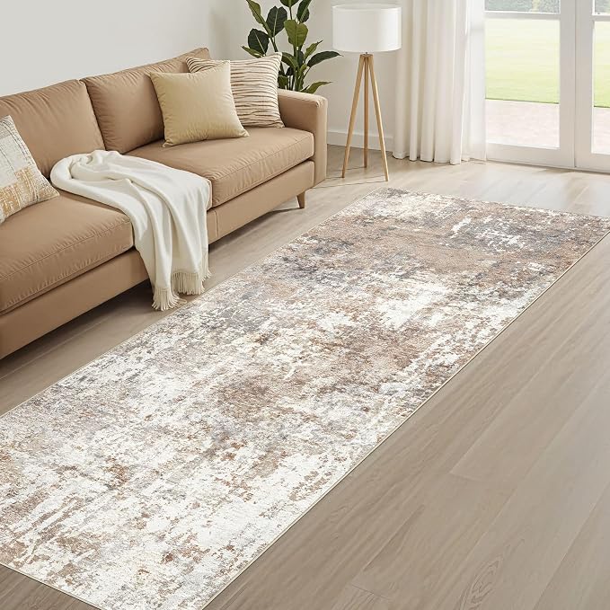Runner Rug Kitchen Washable Rugs: 3x10 Non-Slip Abstract Soft Modern Stain - Image 8