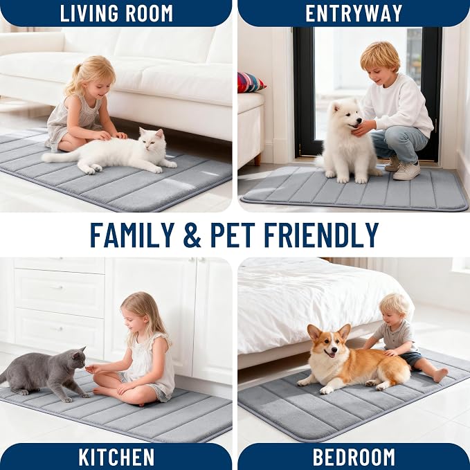 OLANLY Memory Foam Bath Mat 59x35, Super Soft Absorbent Bathroom Rugs, Quick Dry - Image 9