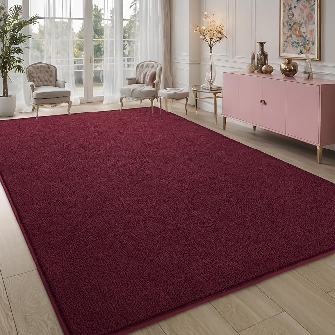 Pettop 4x6 ft Burgundy Red Area Rugs - Image 7