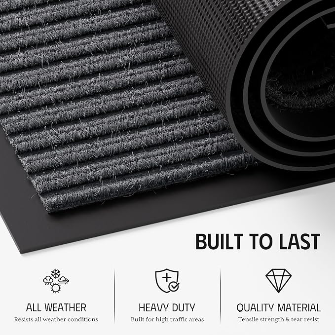 Front Door Mat Outside Entrance, Heavy Duty Dirt Trapper Dog Door Mats - Image 3