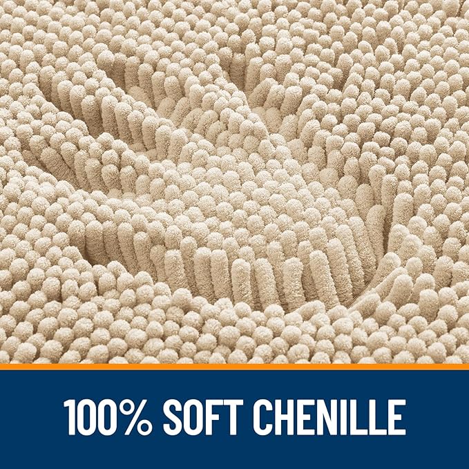 OLANLY Large Bathroom Rugs 59x35, Extra Soft Absorbent Chenille Bath Rugs - Image 3