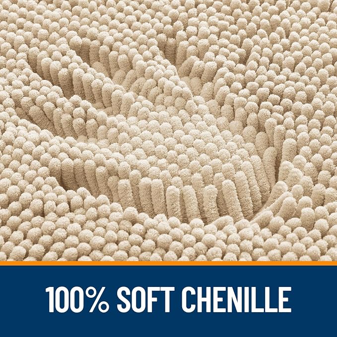OLANLY Bathroom Runner Rugs 44x24, Extra Soft Absorbent Chenille Bath Rugs - Image 3