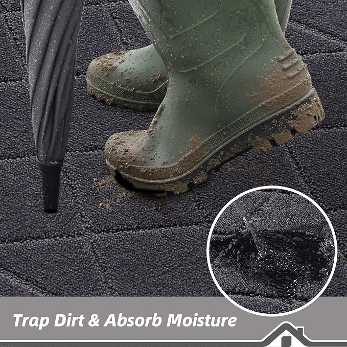 BEQHAUSE Dirt Trapper Door Mat 32" x 72", Doormat Non-Slip Entryway Rugs - Image 3