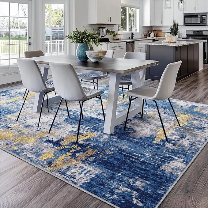 RELEANY Washable Area Rugs 9'x12' Non-Slip Modern Abstract Soft - Image 4